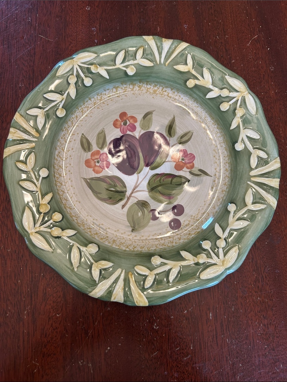 Certified International La Toscana Hand painted floral plate EUC